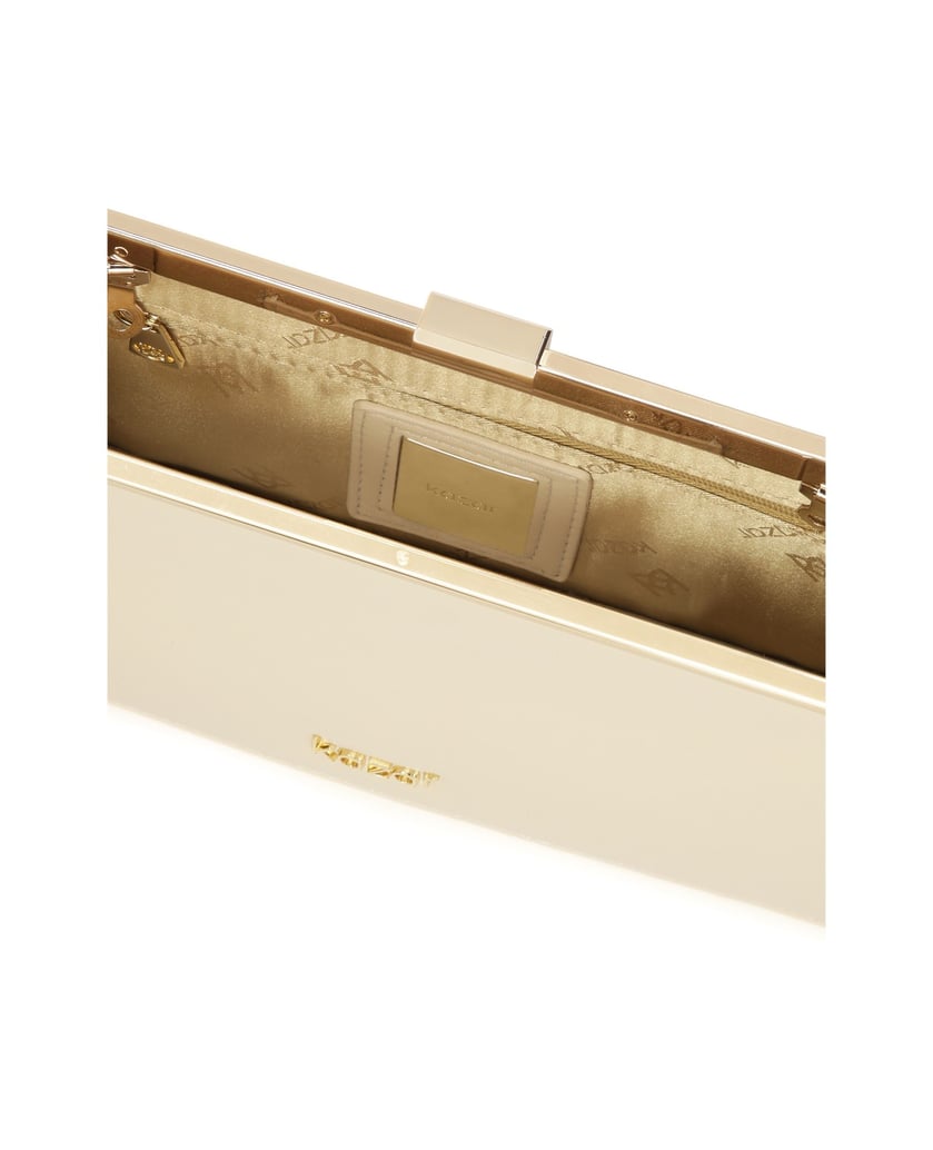 Kazar-Elegante-Handtasche-mit-Metallrahmen-weiss