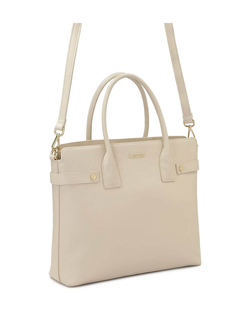 Kazar-Leichte-Leder-Aktentasche-Handtasche-weiss