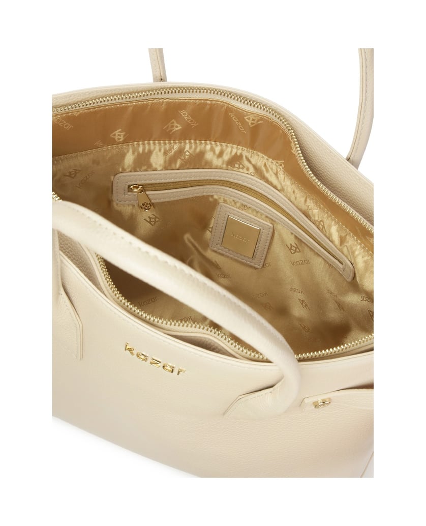 Kazar-Leichte-Leder-Aktentasche-Handtasche-weiss