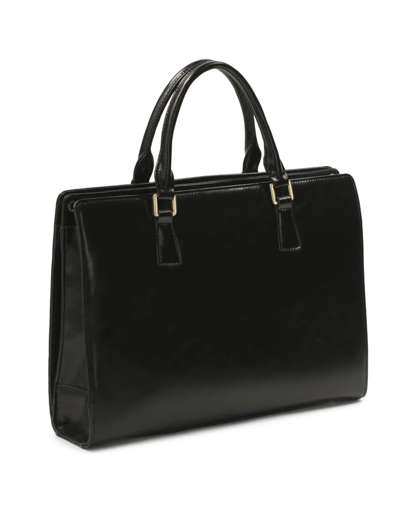 Kazar-Große-steife-Tasche-mit-geprägtem-Design-schwarz