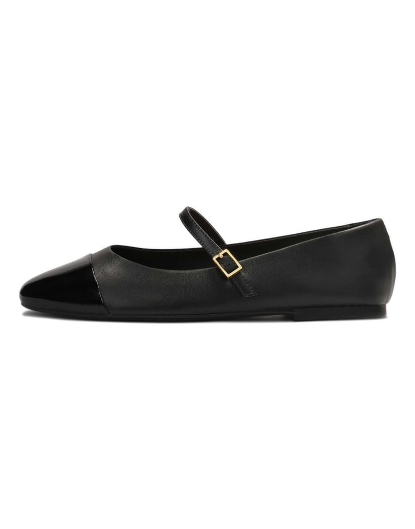 Kazar-Schwarze-Ballerinas-mit-Nasen-aus-Lackleder-schwarz