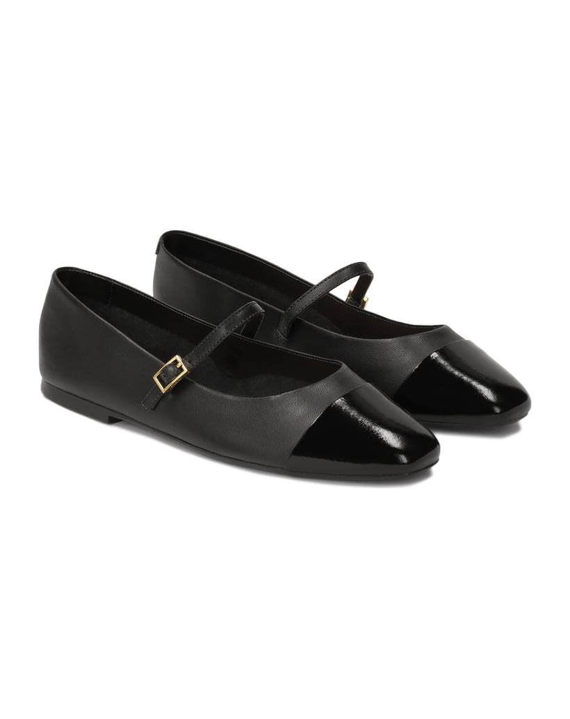 Kazar-Schwarze-Ballerinas-mit-Nasen-aus-Lackleder-schwarz
