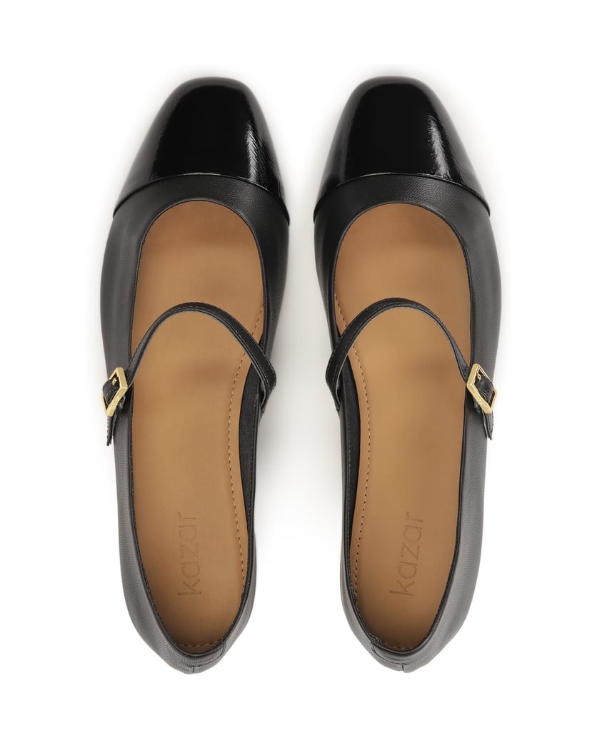 Kazar-Schwarze-Ballerinas-mit-Nasen-aus-Lackleder-schwarz