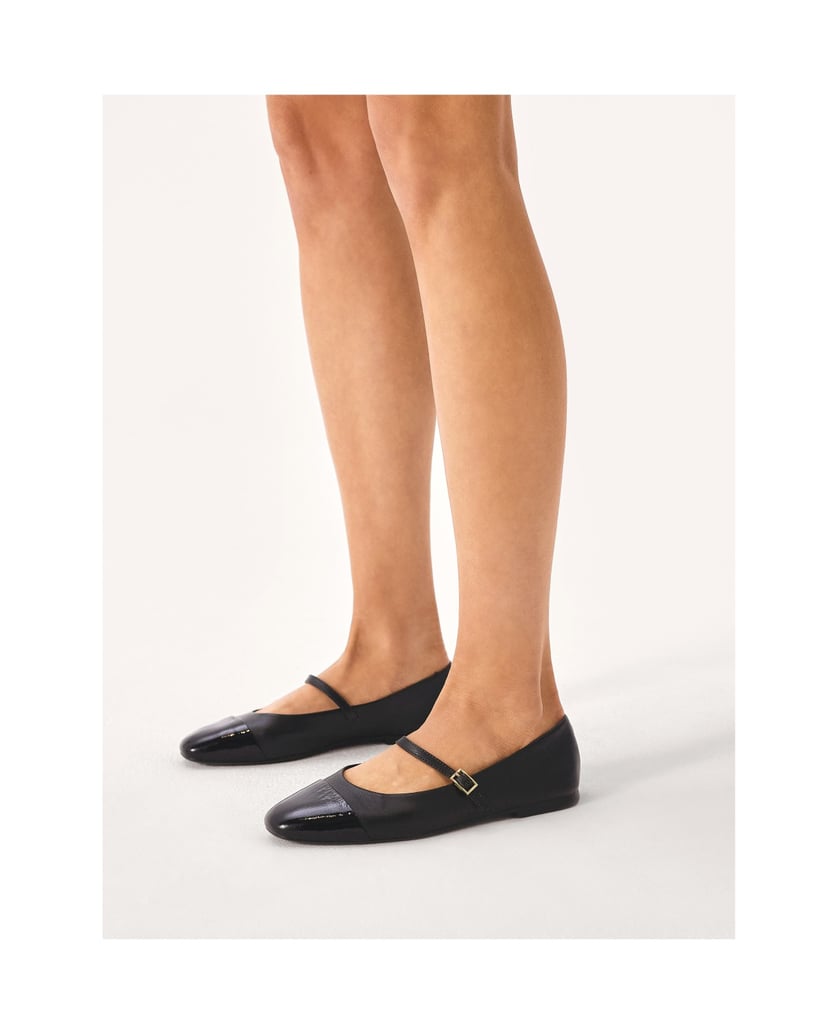 Kazar-Schwarze-Ballerinas-mit-Nasen-aus-Lackleder-schwarz