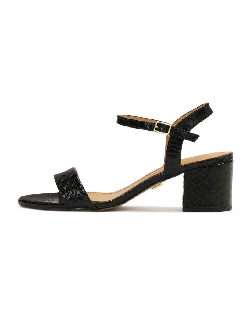 Kazar-Geprägte-Ledersandalen-auf-einem-breiten-Pfosten-schwarz