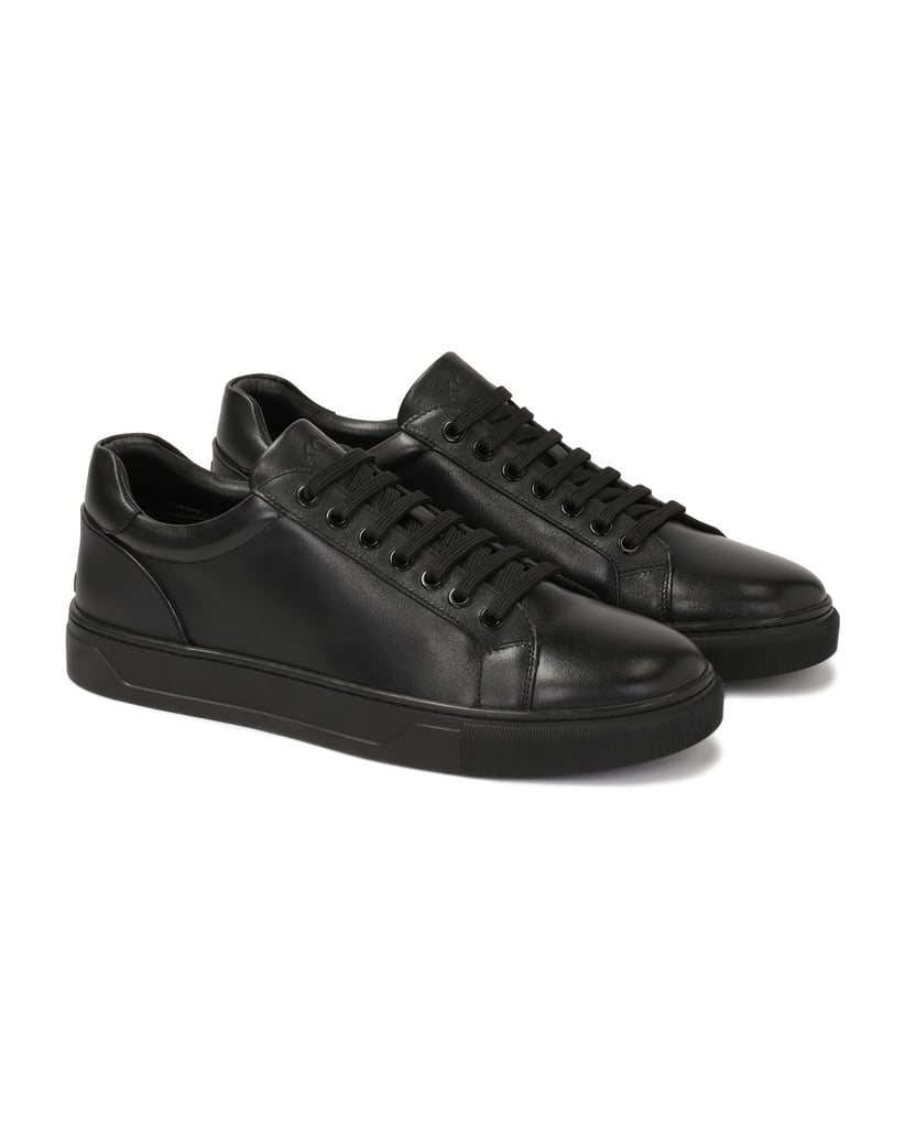 Kazar-Schwarze-Sneaker-aus-Leder-zum-Schnüren-schwarz