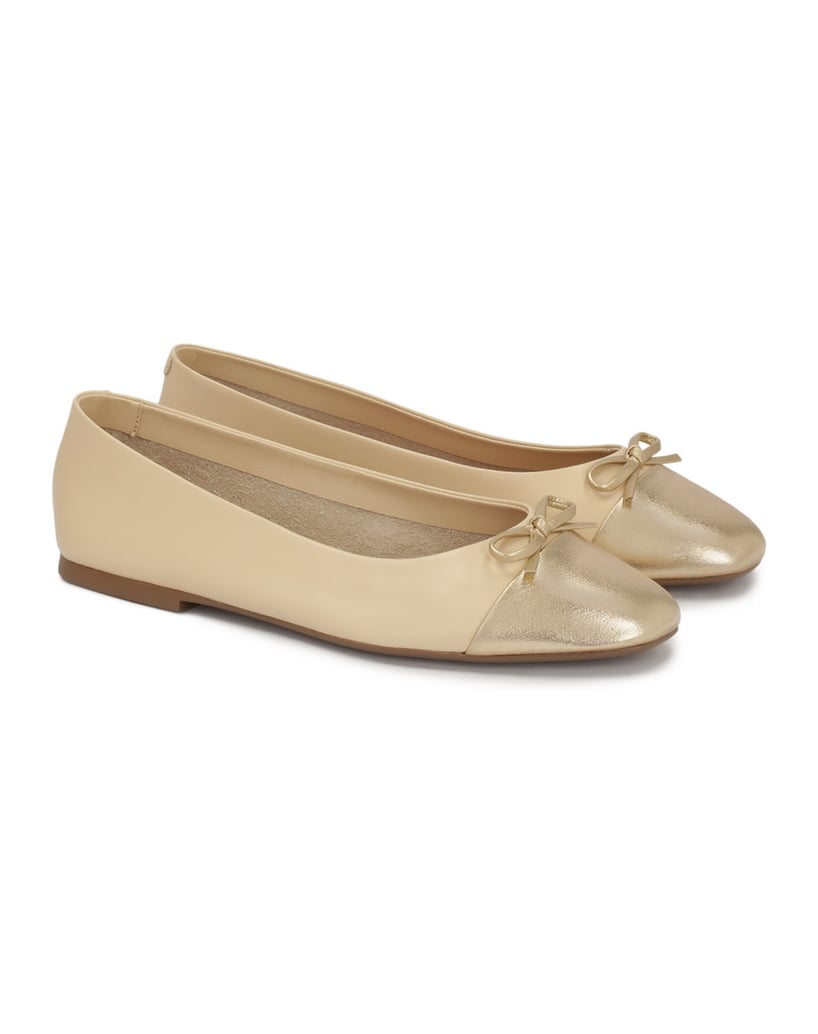 Kazar-Lederballerinas-mit-goldenen-Nasen-weiss