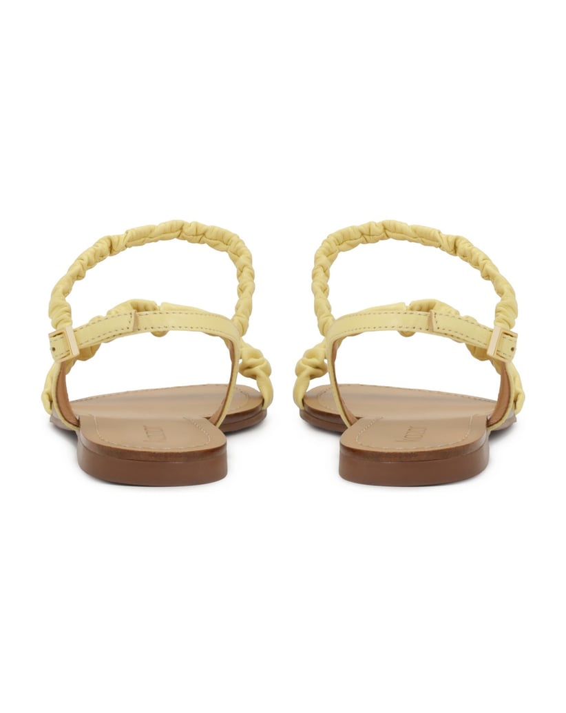 Kazar-Flache-Sandalen-mit-geknitterten-Riemen-gelb
