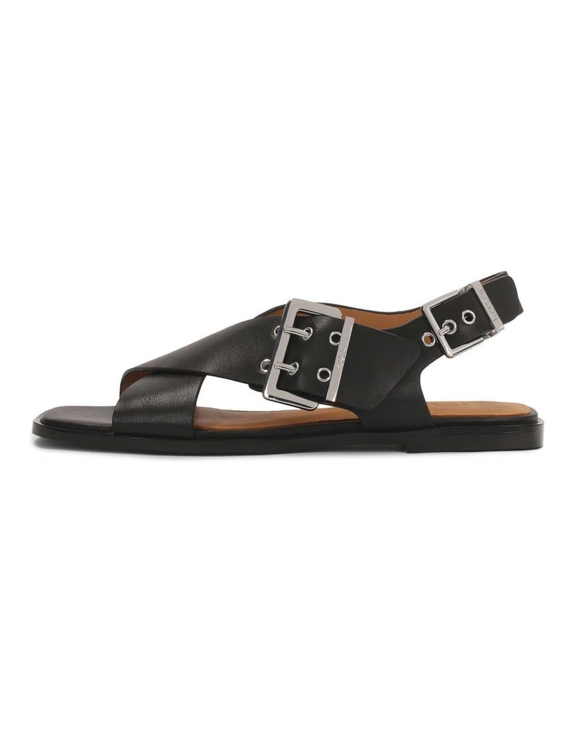 Kazar-Schwarze-Sandalen-mit-flacher-Sohle-und-breiten-Riemen-schwarz