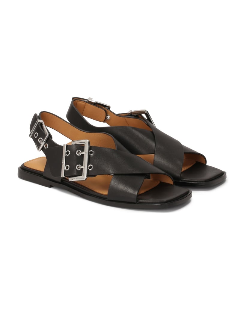 Kazar-Schwarze-Sandalen-mit-flacher-Sohle-und-breiten-Riemen-schwarz