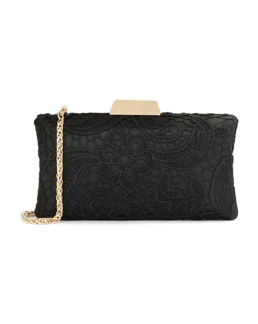 Kazar-Elegante-schwarze-Clutch-Tasche-aus-Guipure-schwarz