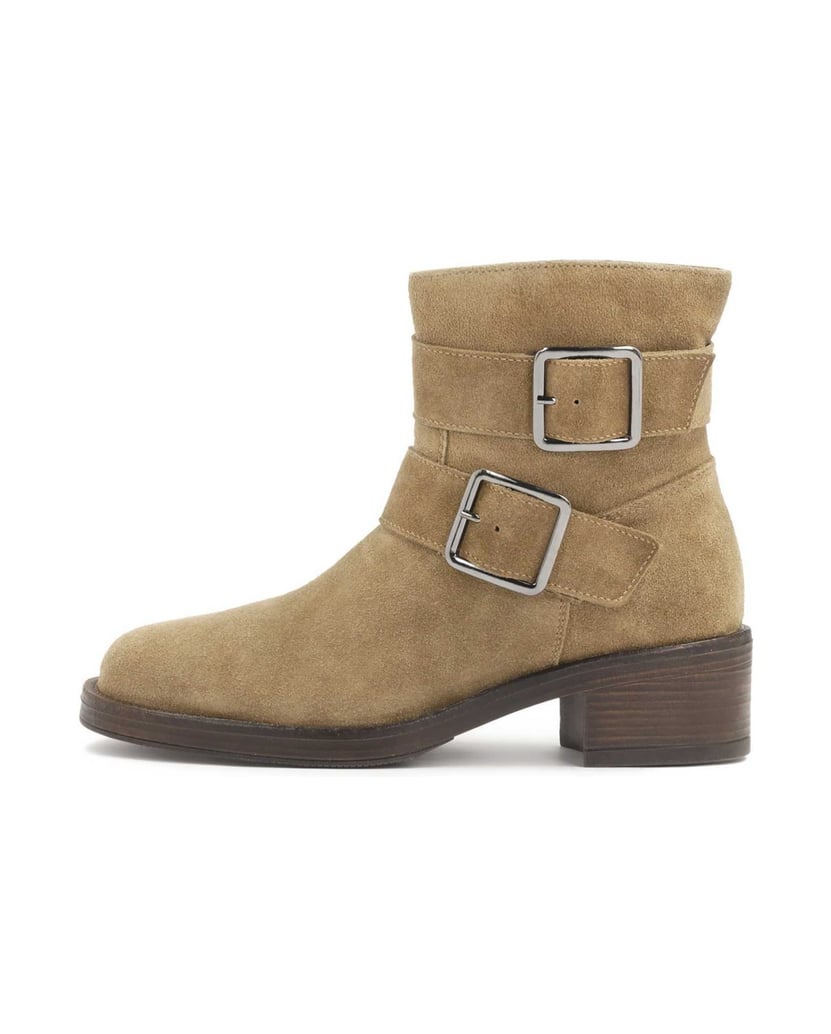 Kazar-Wildlederstiefel-mit-Schnallen-beige