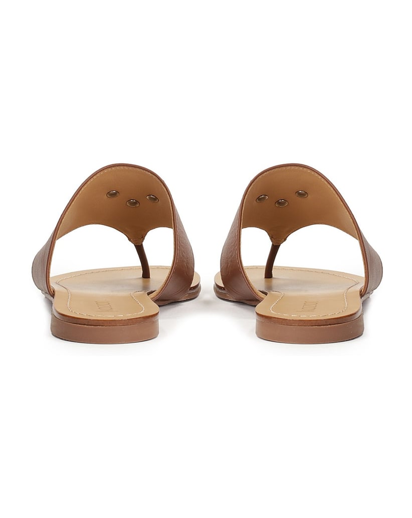 Kazar-KAZAR-Flip-Flops-aus-Leder-mit-Monogramm-braun