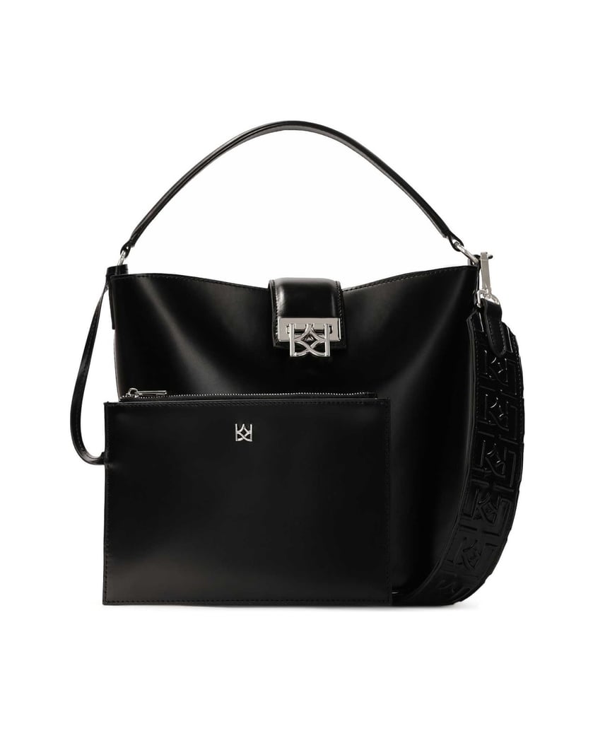 Kazar-Schwarze-Handtasche-aus-fester-Konstruktion-mit-Etui-schwarz
