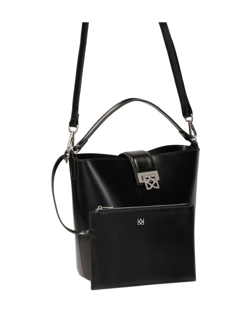 Kazar-Schwarze-Handtasche-aus-fester-Konstruktion-mit-Etui-schwarz