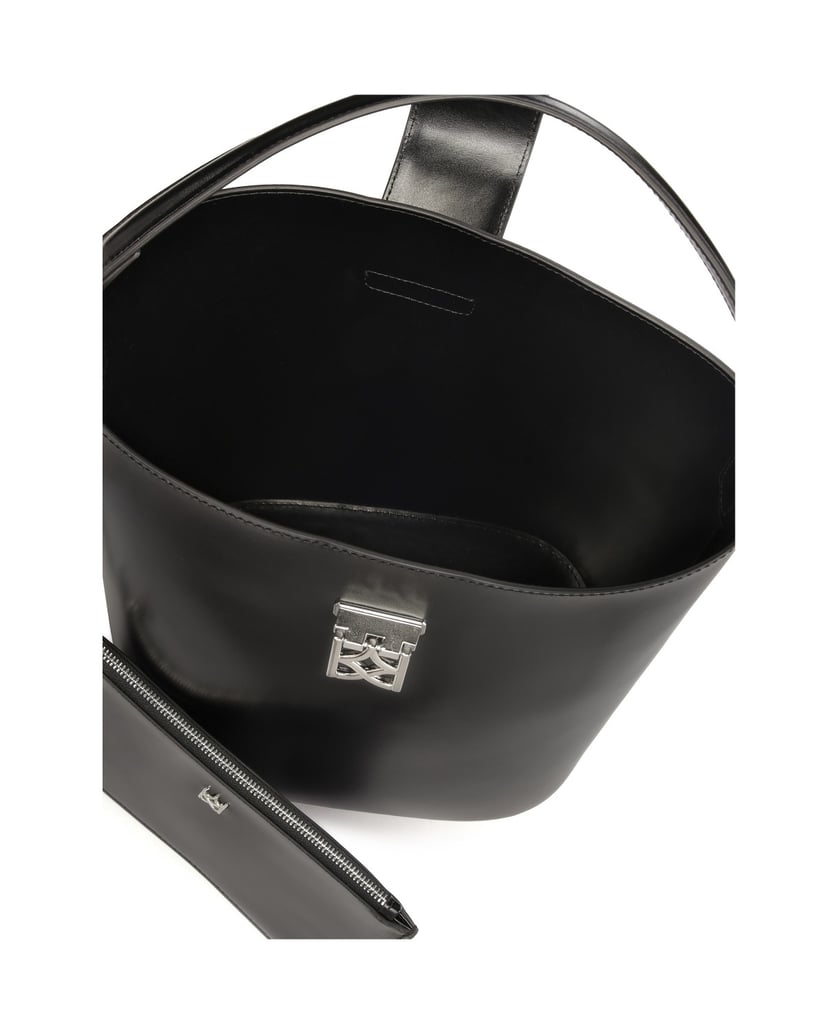 Kazar-Schwarze-Handtasche-aus-fester-Konstruktion-mit-Etui-schwarz