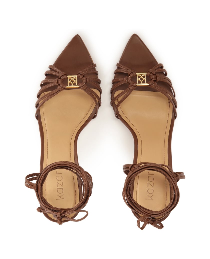 Kazar-Braune-Sandalen-zum-Schnüren-mit-spitzen-Zehen-braun