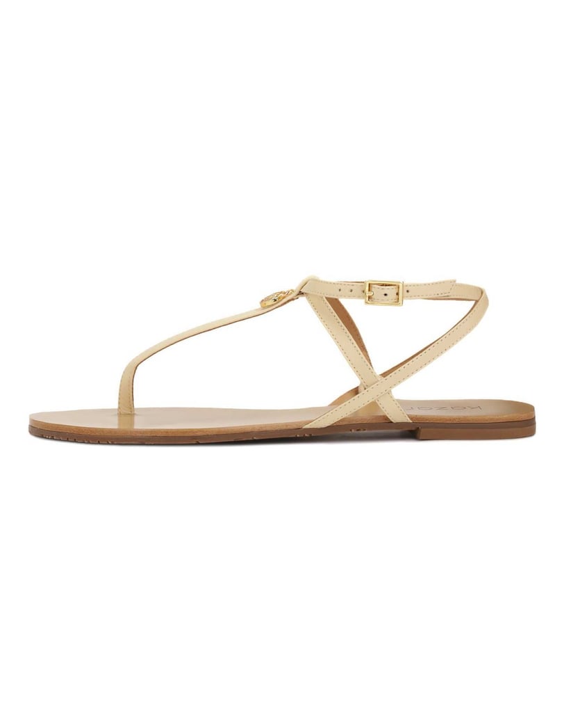 Kazar-Flache-Sandalen-aus-Leder-weiss