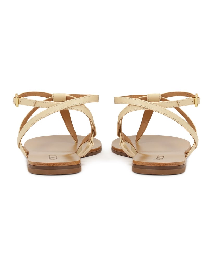 Kazar-Flache-Sandalen-aus-Leder-weiss