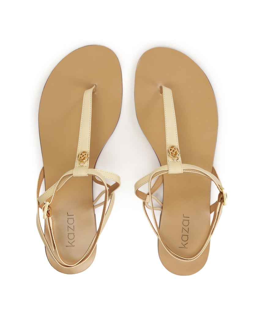 Kazar-Flache-Sandalen-aus-Leder-weiss