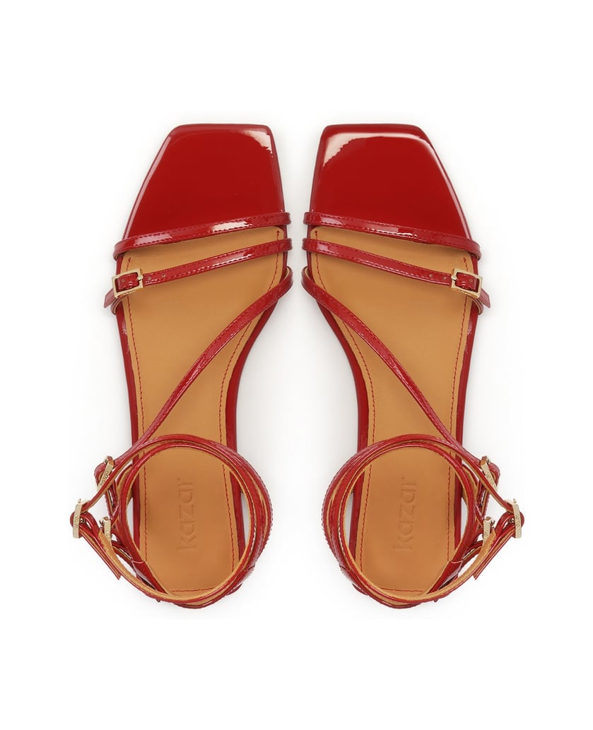 Kazar-Rote-Sandalen-mit-feinen-Riemchen-rot