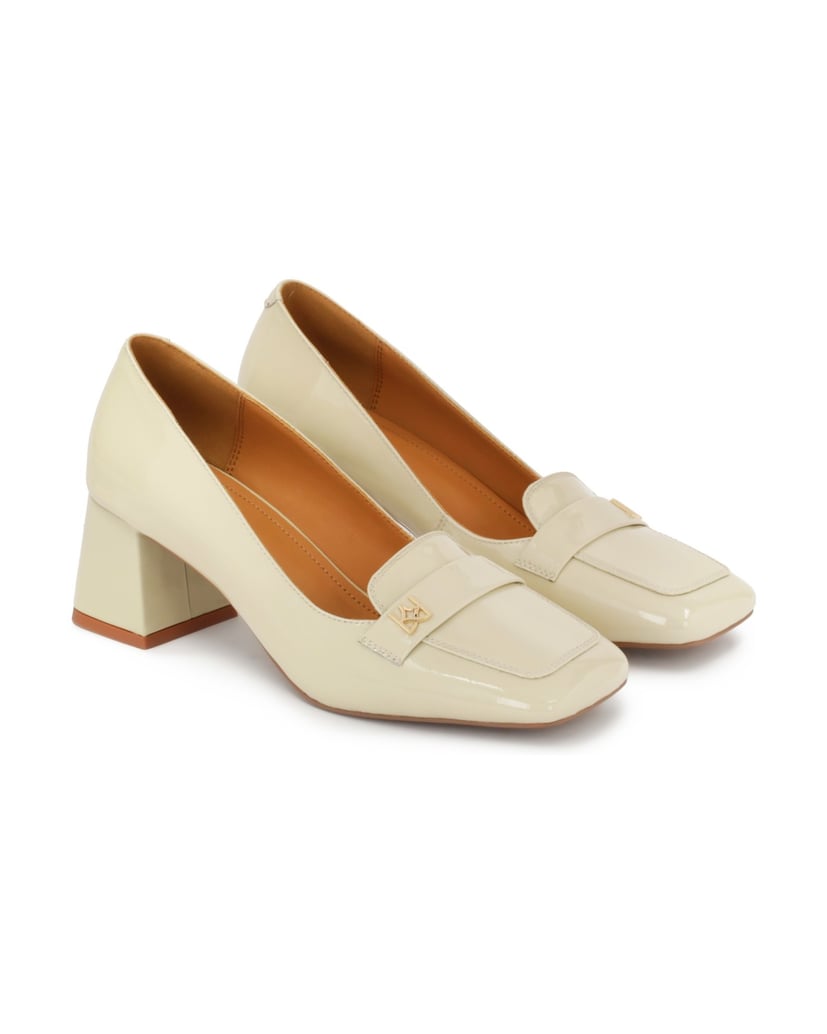 Kazar-Pumps-aus-Lackleder-mit-quadratischer-Zehenpartie-weiss