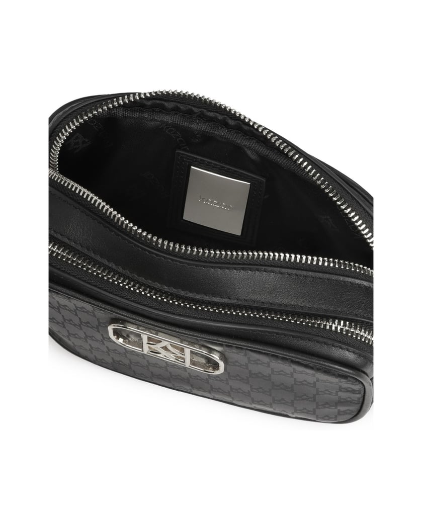 Kazar-Kleine-Handtasche-aus-Stoff-mit-Monogramm-von-KAZAR-schwarz