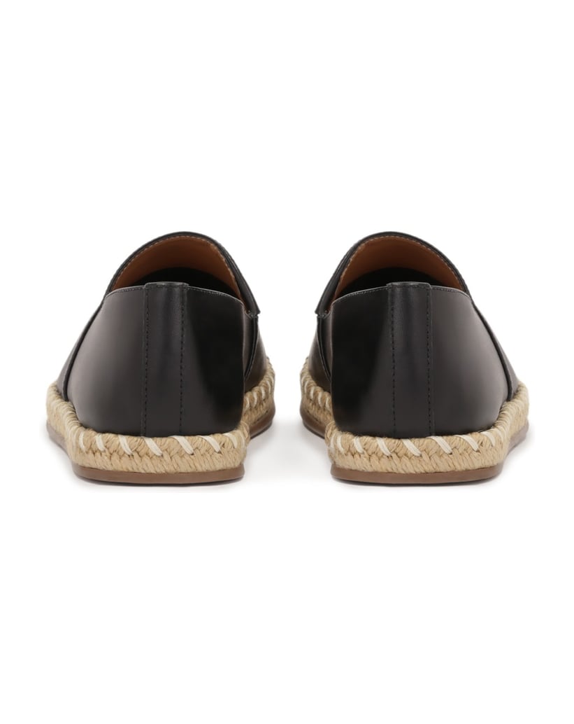 Kazar-Espadrilles-aus-schwarzem-Leder-schwarz