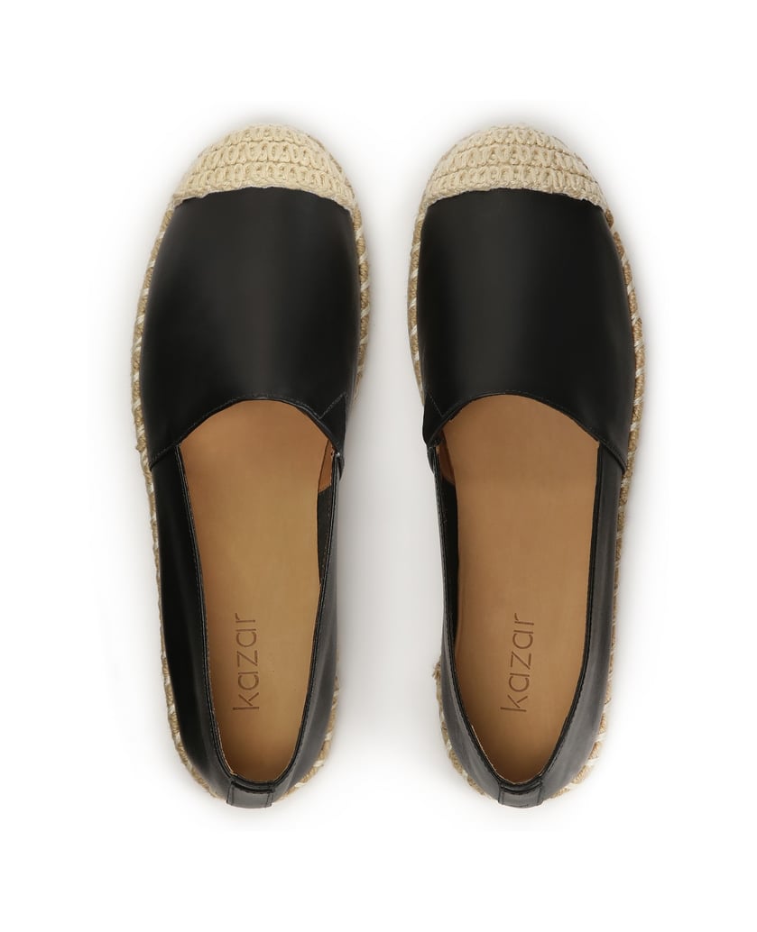 Kazar-Espadrilles-aus-schwarzem-Leder-schwarz