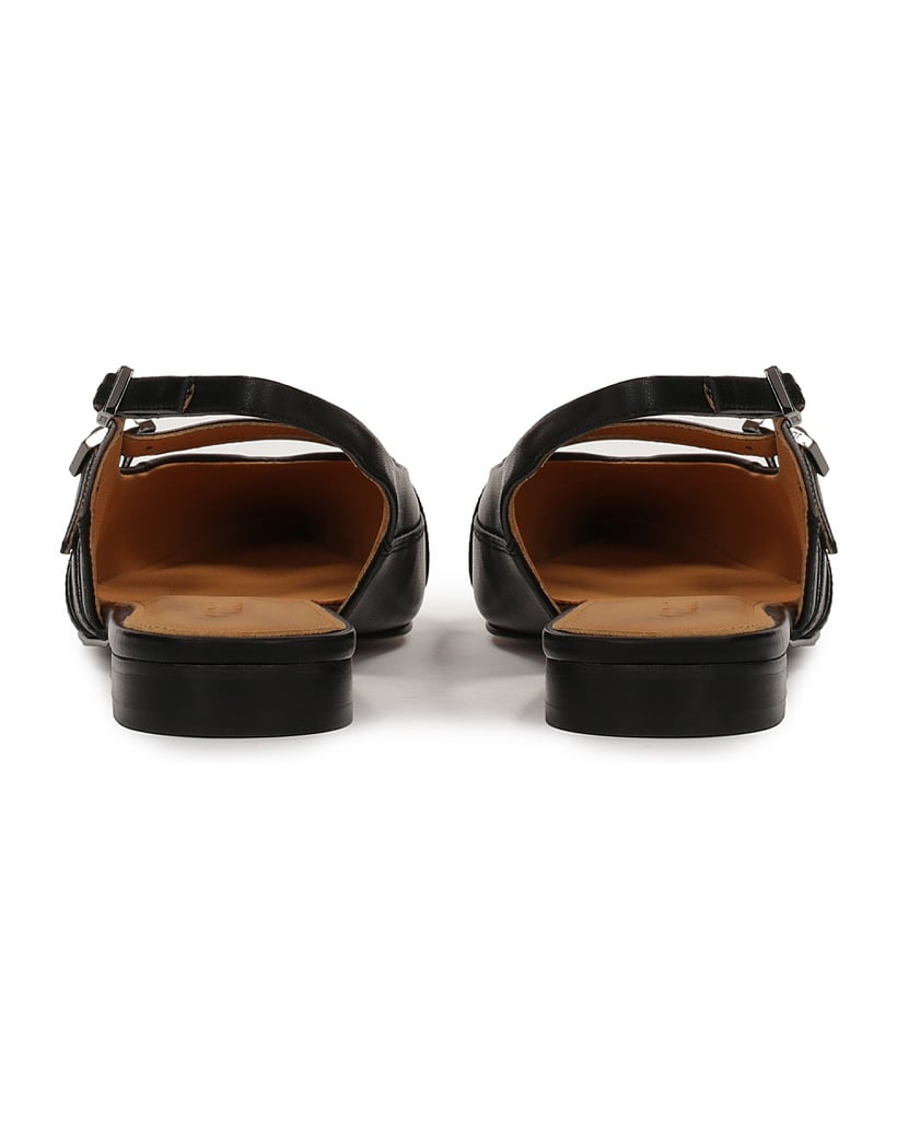 Kazar-Flache-Slingback-Pumps-aus-schwarzem-Leder-schwarz