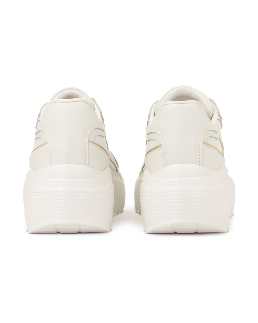 Kazar-Weiße-Turnschuhe-mit-Goldverzierung-weiss