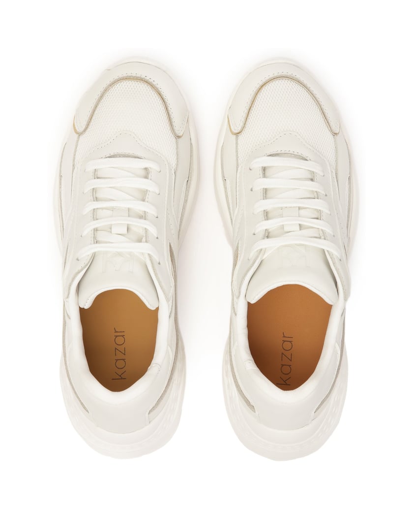 Kazar-Weiße-Turnschuhe-mit-Goldverzierung-weiss