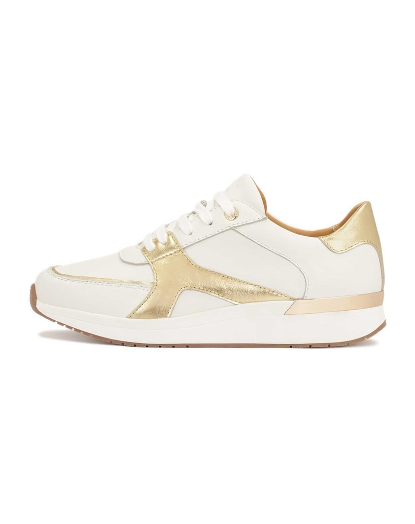 Kazar-Weiße-Turnschuhe-mit-goldenem-Einsatz-weiss