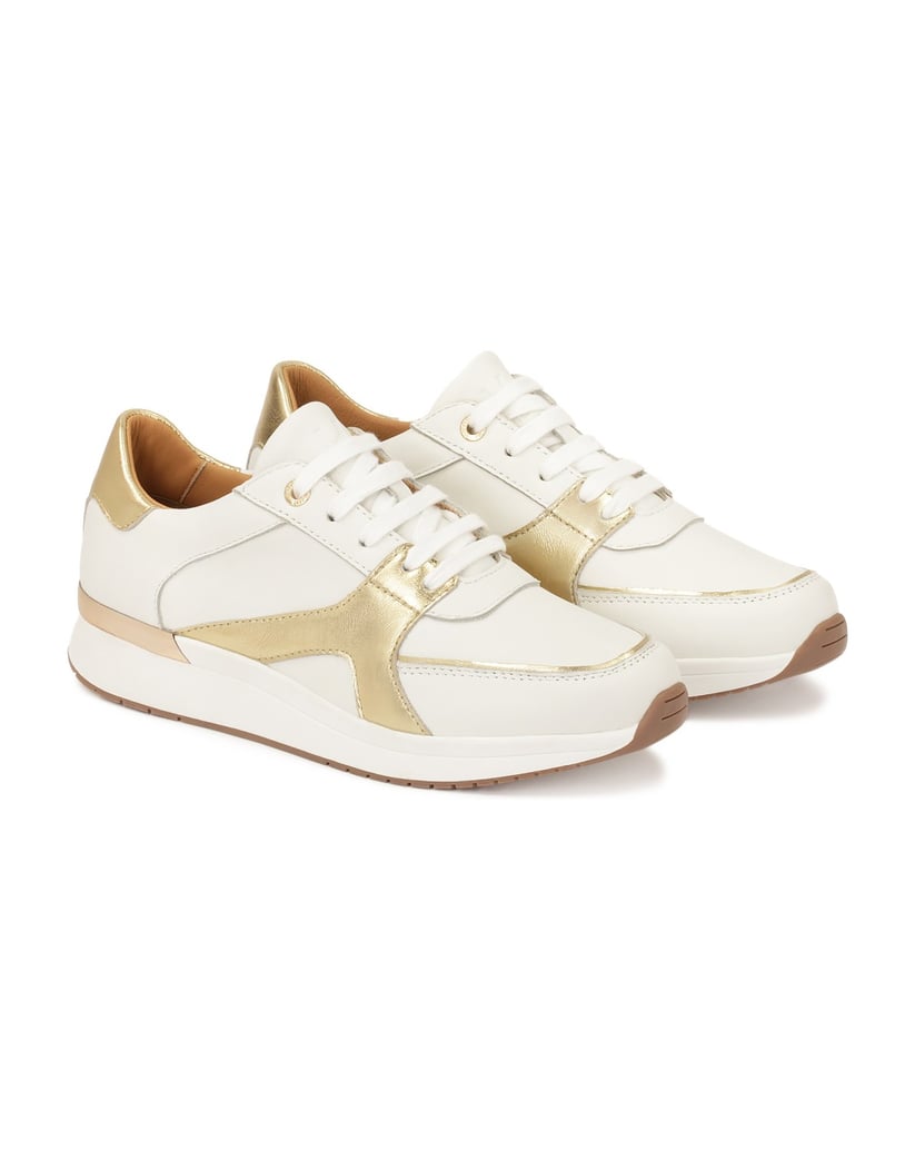 Kazar-Weiße-Turnschuhe-mit-goldenem-Einsatz-weiss