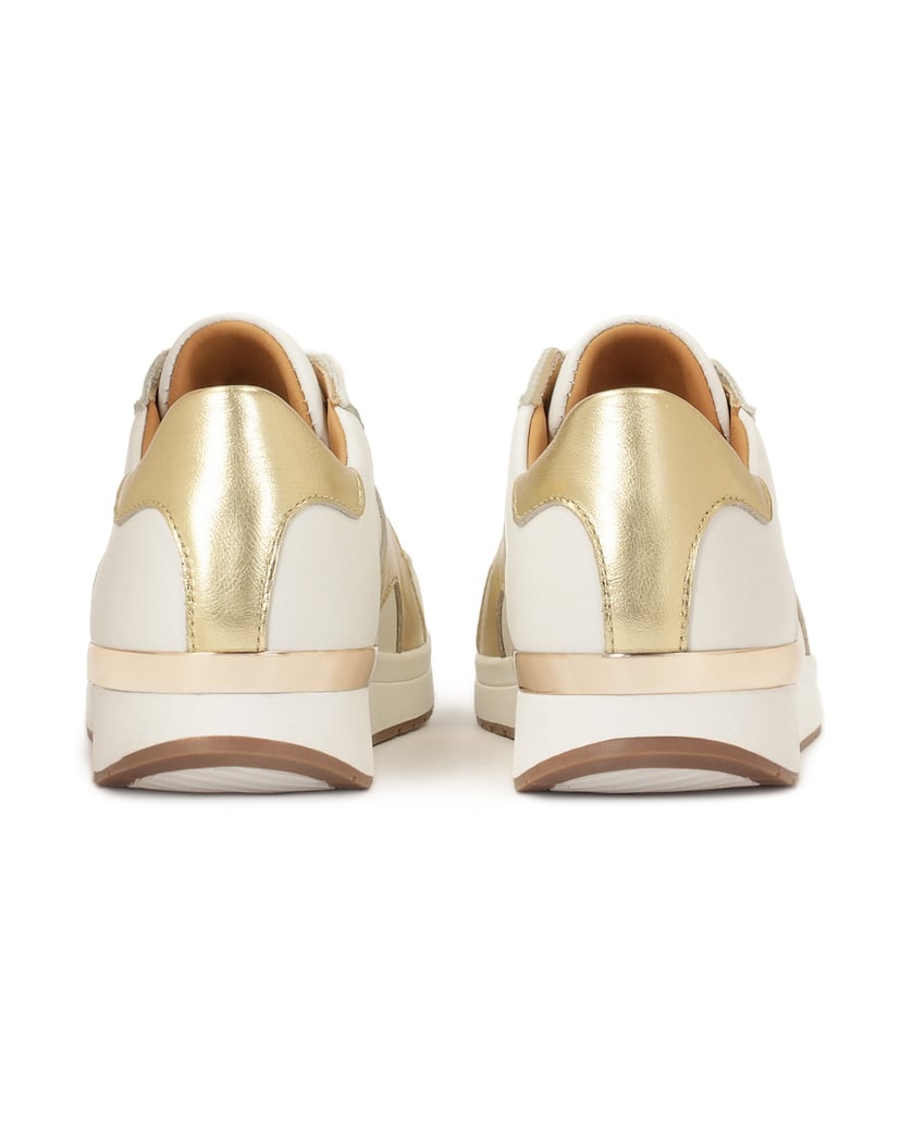 Kazar-Weiße-Turnschuhe-mit-goldenem-Einsatz-weiss
