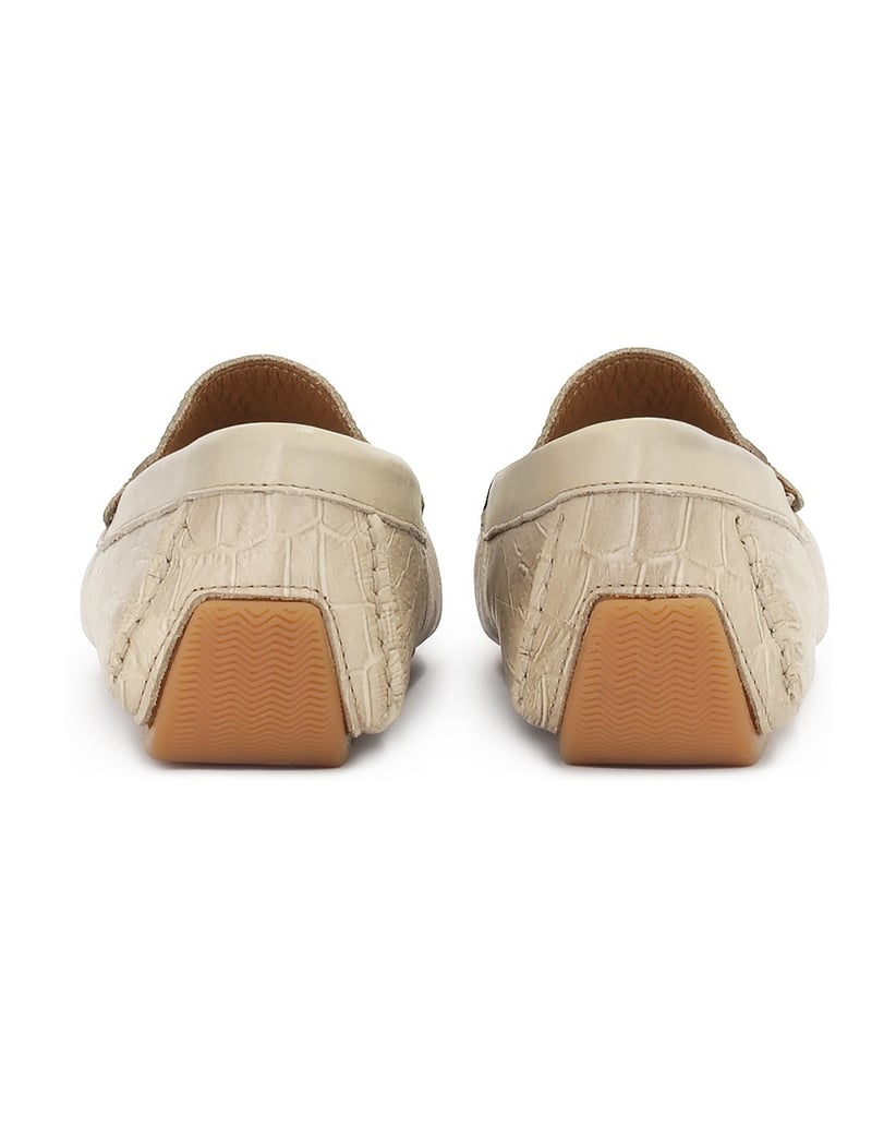 Kazar-Mokassins-aus-geprägtem-Leder-in-Beige-beige