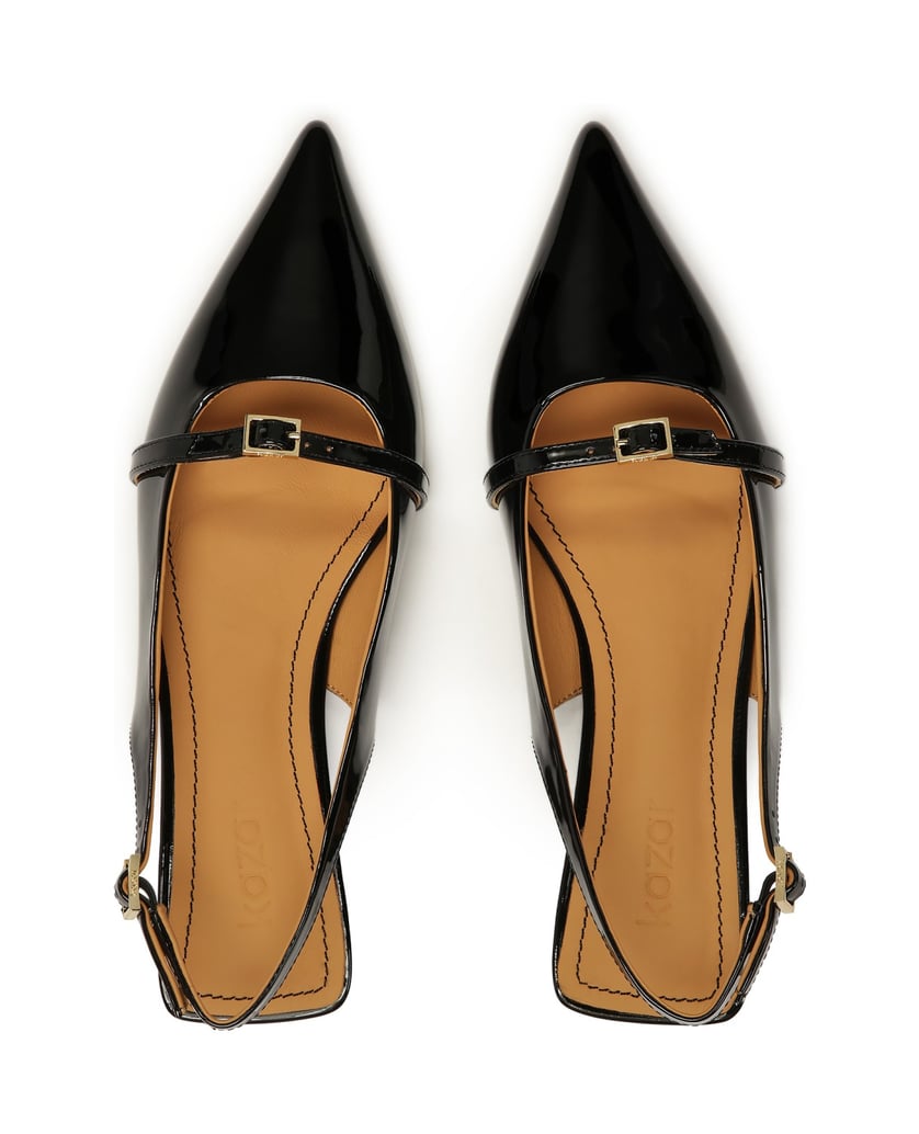 Kazar-Flache-Slingback-Pumps-aus-Lackleder-schwarz