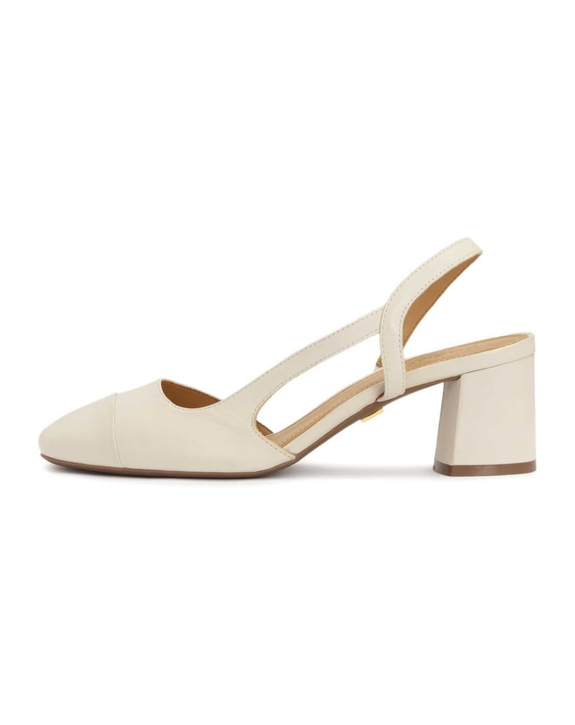 Kazar-Cremefarbene-Pumps-mit-ausgeschnittenem-Schaft-weiss