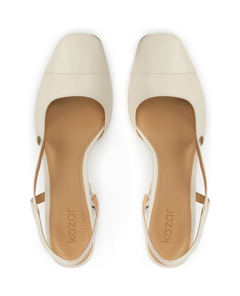 Kazar-Cremefarbene-Pumps-mit-ausgeschnittenem-Schaft-weiss