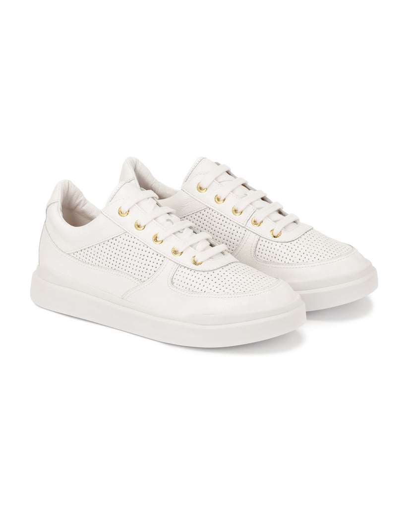 Kazar-Perforierte-Turnschuhe-aus-weißem-Leder-weiss
