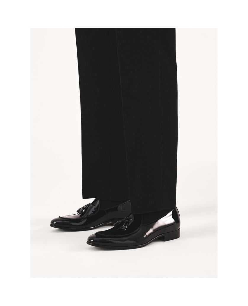 Kazar-Schwarze-Lack-Slipper-mit-Quasten-schwarz