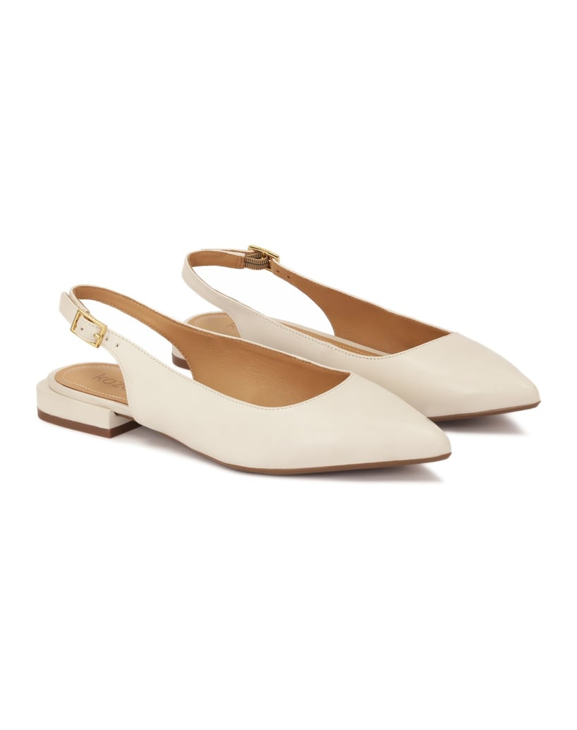 Kazar-Flache-rosa-Slingback-Pumps-weiss