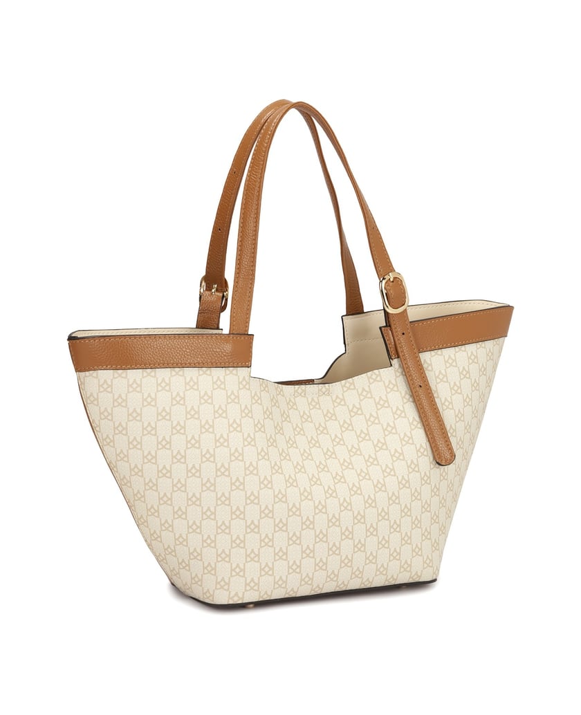 Kazar-Große-Tragetasche-mit-KAZAR-Monogrammen-beige