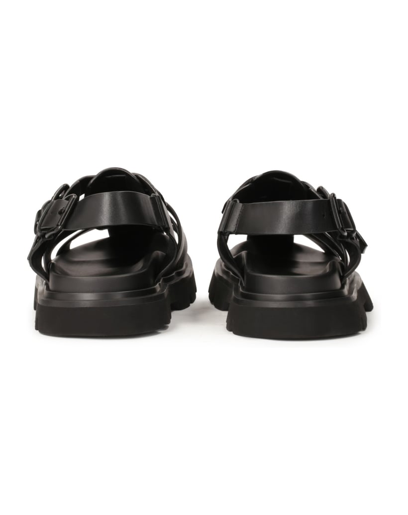 Kazar-Schwarze-Ledersandalen-mit-überzogenen-Zehen-schwarz