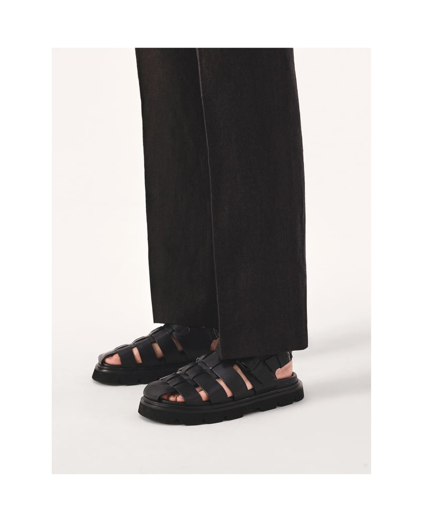 Kazar-Schwarze-Ledersandalen-mit-überzogenen-Zehen-schwarz