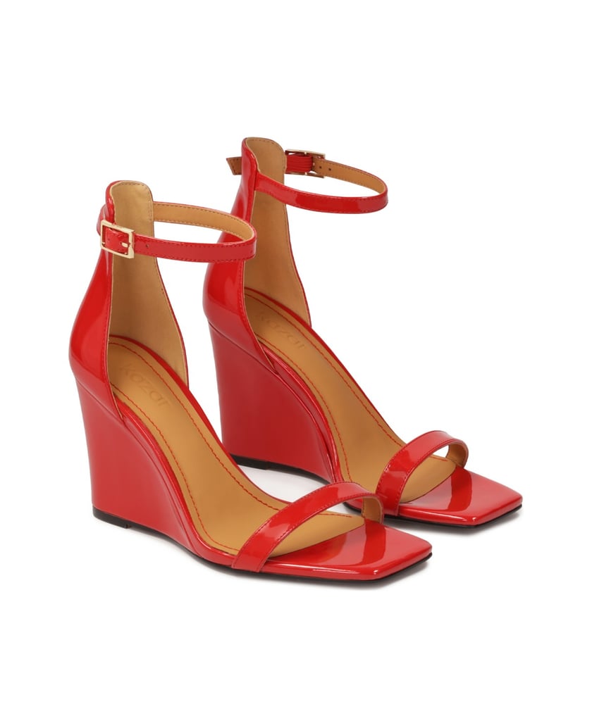 Kazar-Rote-Sandalen-aus-Lackleder-mit-Plateauabsatz-rot