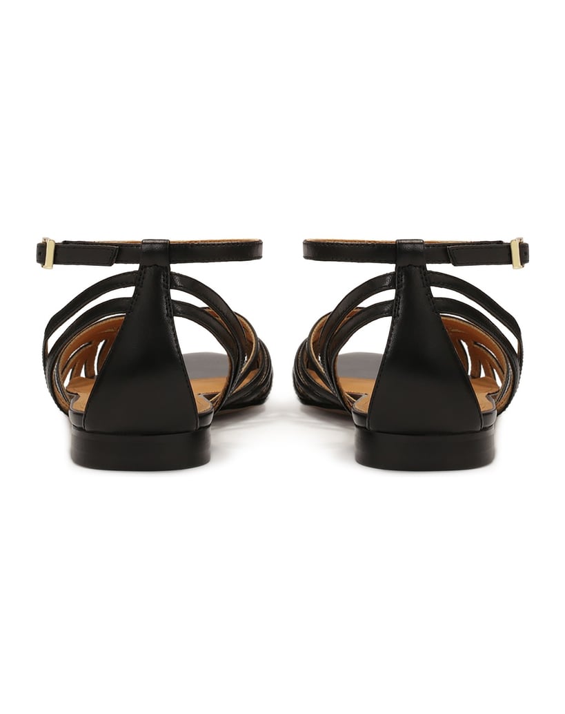 Kazar-Schwarze-Ledersandalen-mit-feinem-Schaft-schwarz