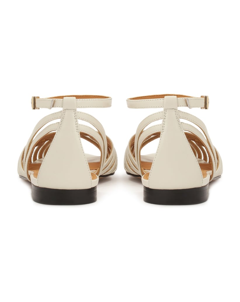 Kazar-Flache-Ledersandalen-mit-verlängerten-Nasen-weiss
