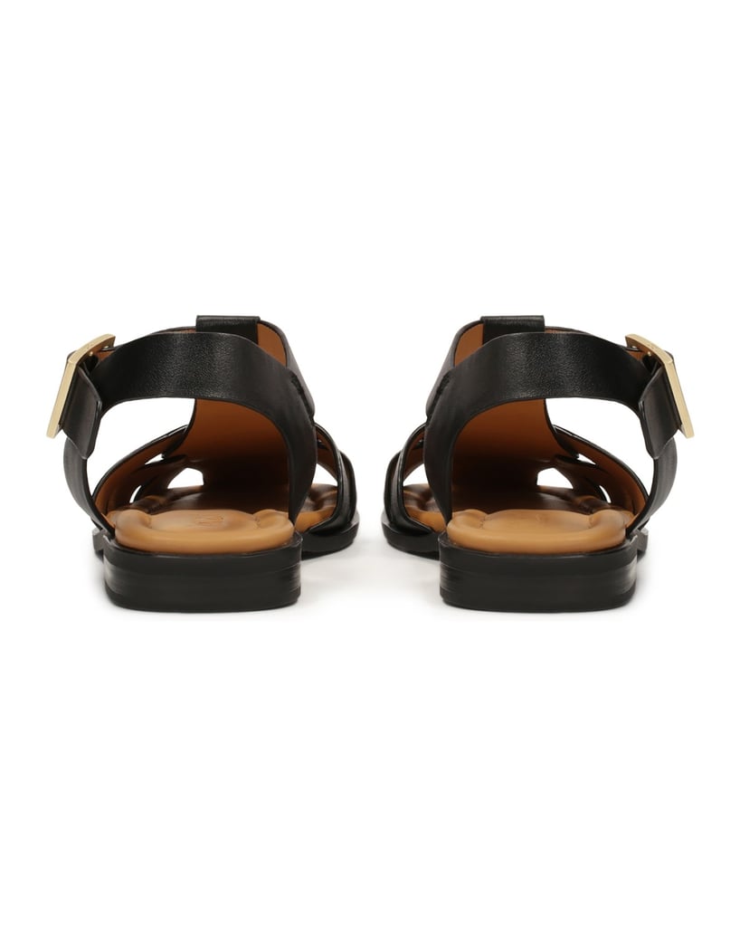 Kazar-Schwarze-Ledersandalen-mit-integrierter-Front-schwarz