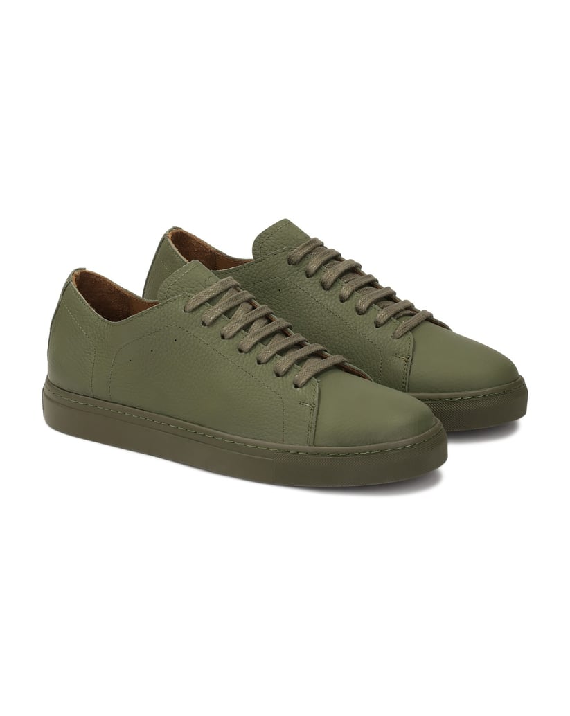 Kazar-Schnürsenkel-Sneaker-aus-natürlichem-Leder-oliv